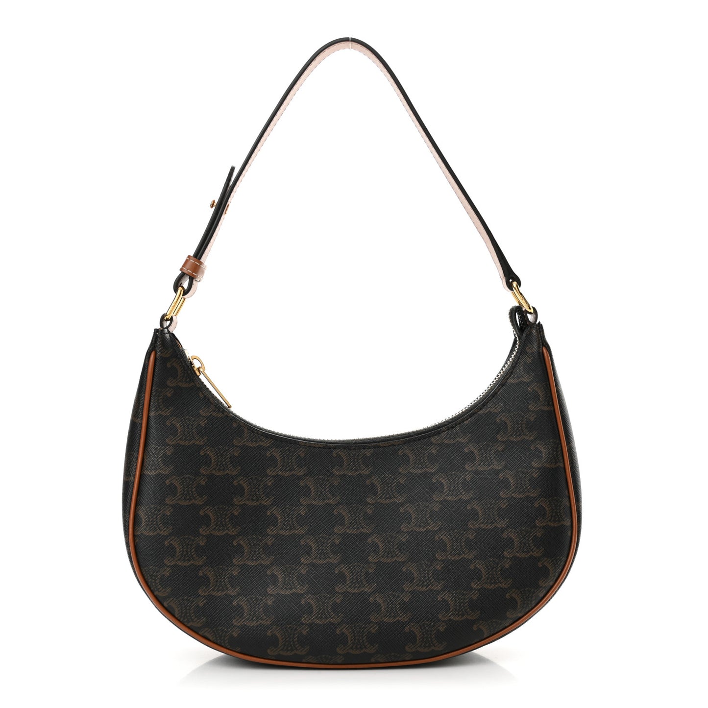 Triomphe Canvas Calfskin Ava Shoulder Bag Tan