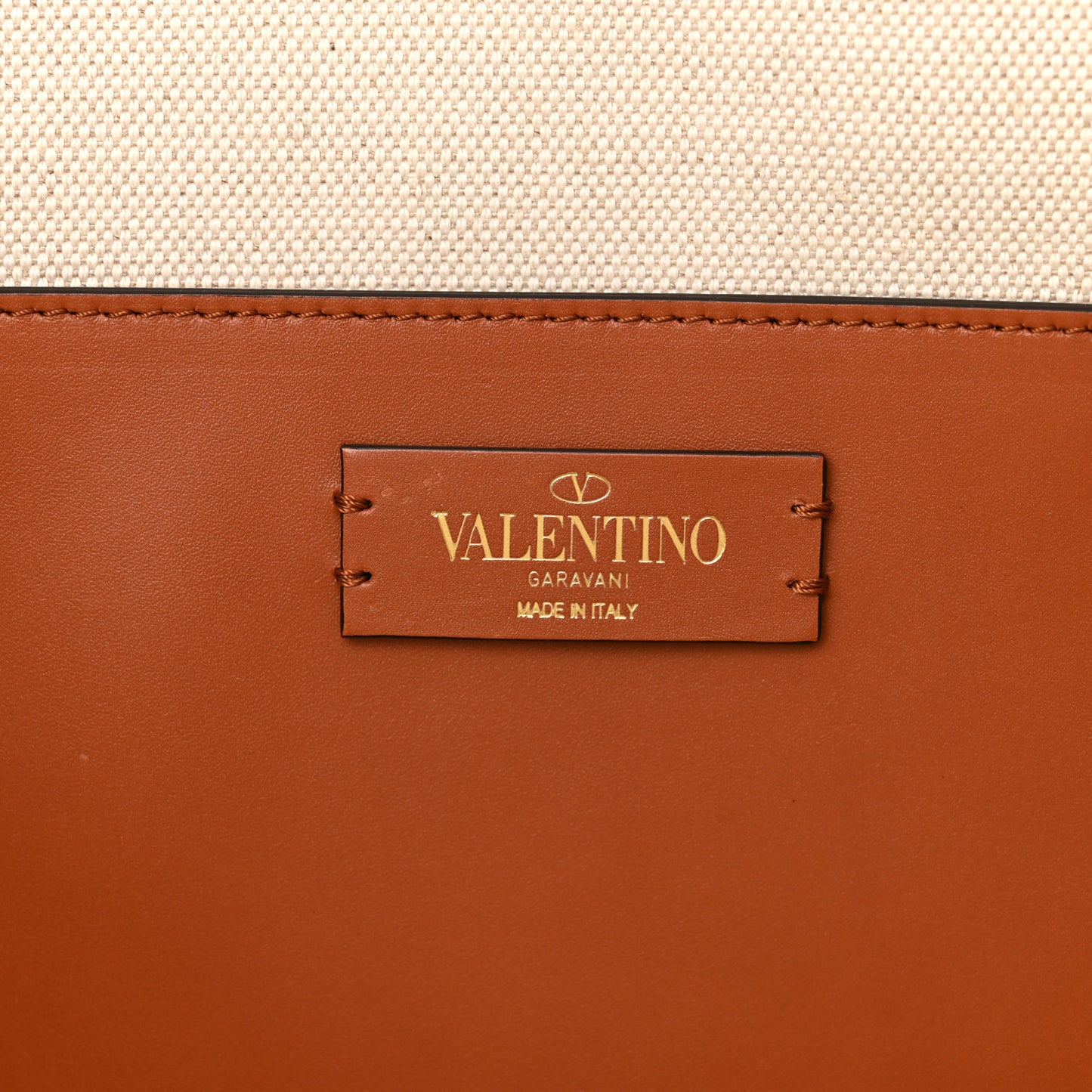 Raffia Calfskin Large Vlogo Shoulder Tote Naturale Saddle Brown