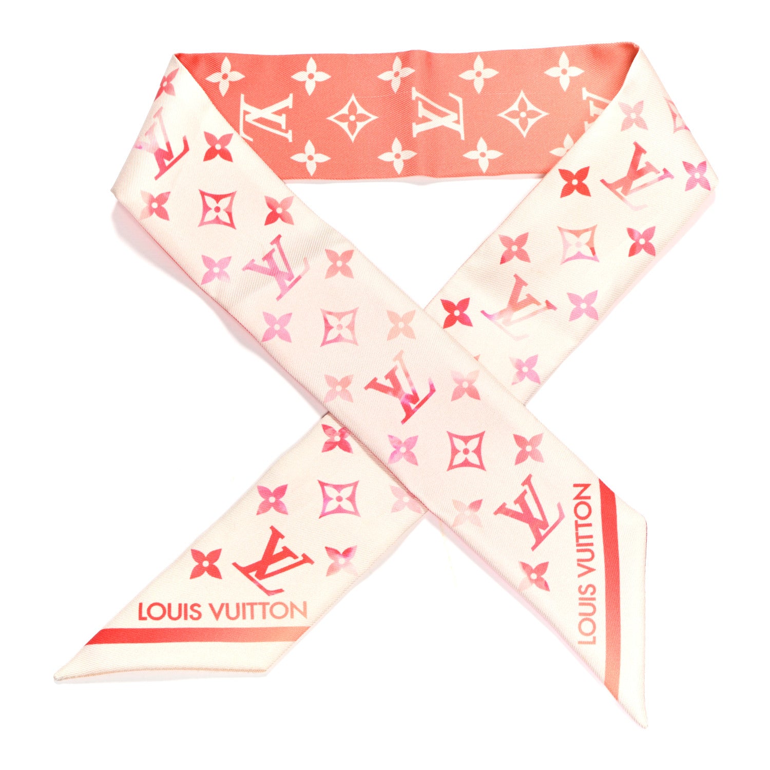 Louis Vuitton Silk Monogram Sunrise Aquarelle Nano Bandeau Pink