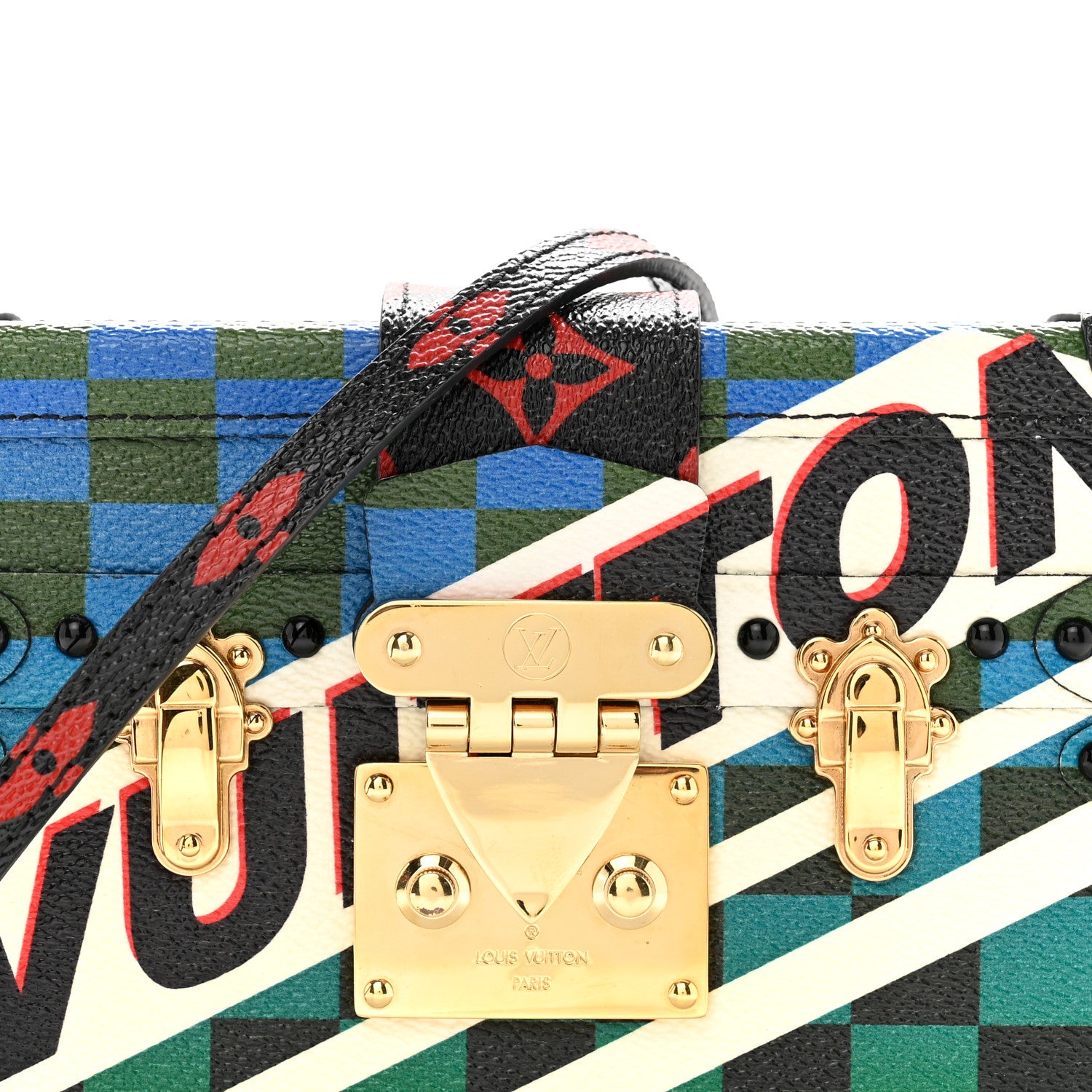 Louis Vuitton Damier Race Petite Malle Blue Vert 7 of 16