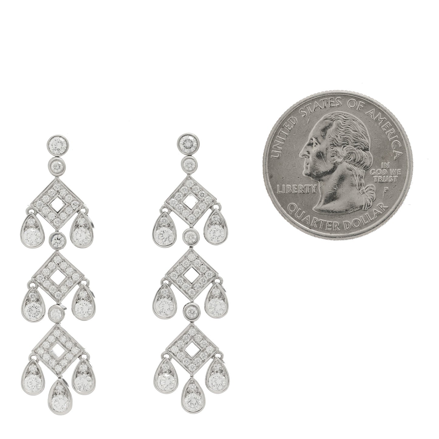 Platinum Diamond Legacy Jazz Pagoda Drop Earrings