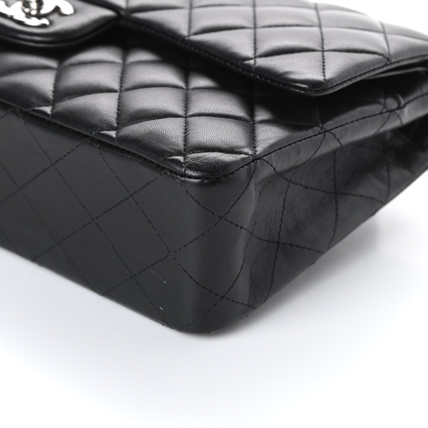 Chanel Lambskin Quilted Medium Double Flap Black 10 of 10