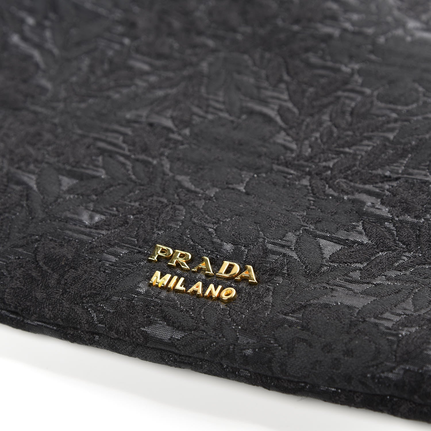 Prada Lace Embroidered Drawstring Pouch Black 7 of 7