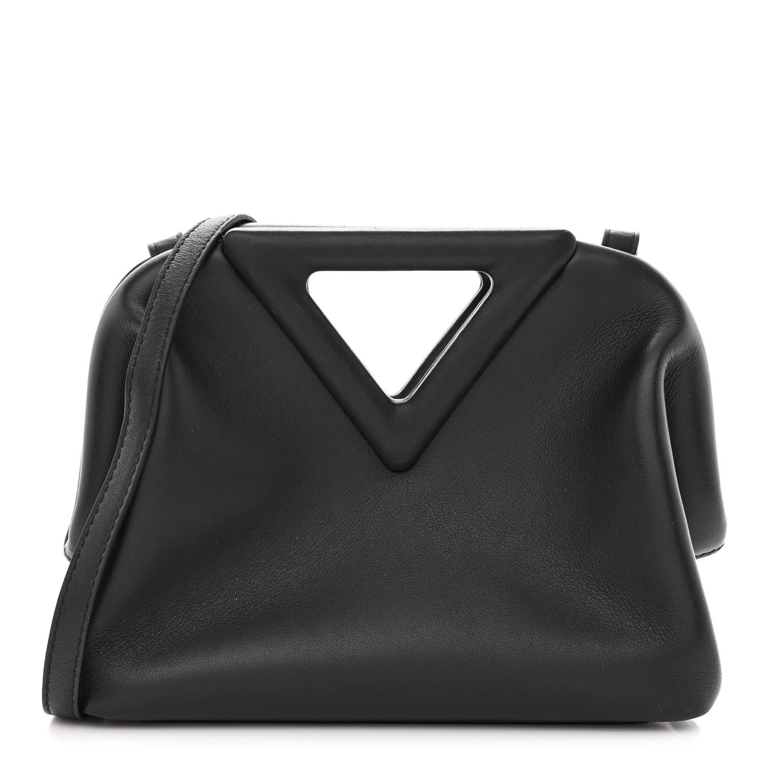 Bottega Veneta Calfskin Small The Point Triangle Bag Black 1340789