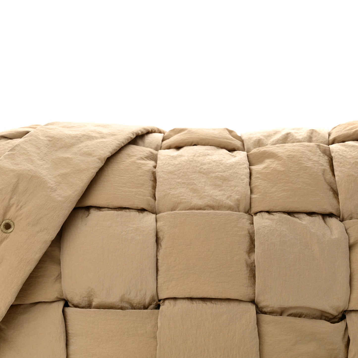 Nylon Intrecciato Padded Tech Maxi Cassette Bag Sesame