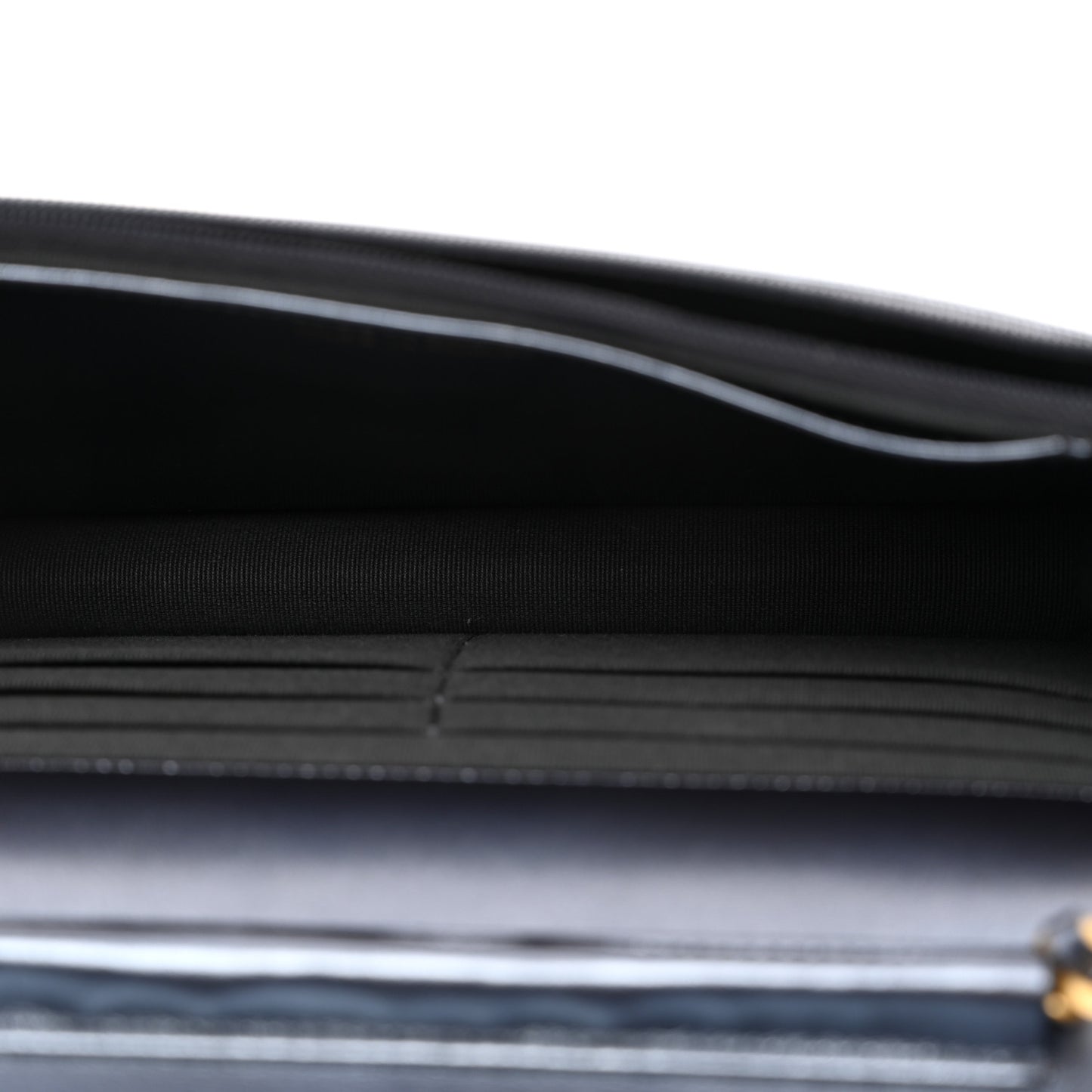 Metallic Lambskin Wallet On Chain WOC Dark Blue
