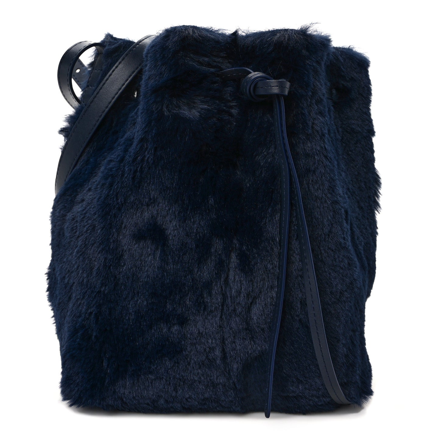 Faux Fur Mini Bucket Bag Blueberry