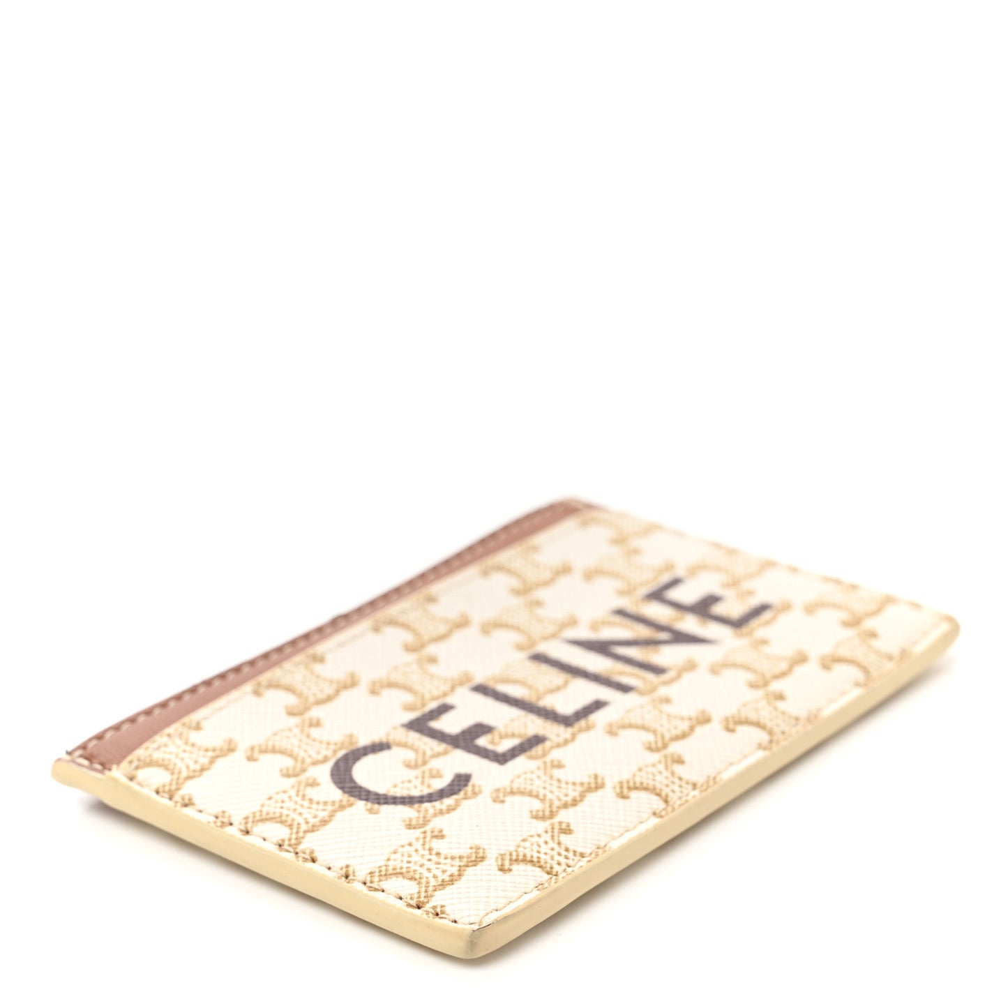 Triomphe Canvas Card Holder White