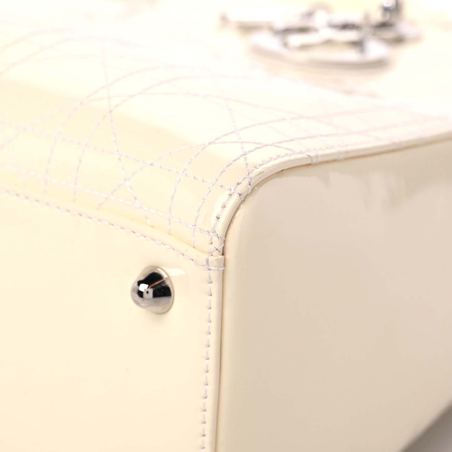 Patent Cannage Large Lady Dior White