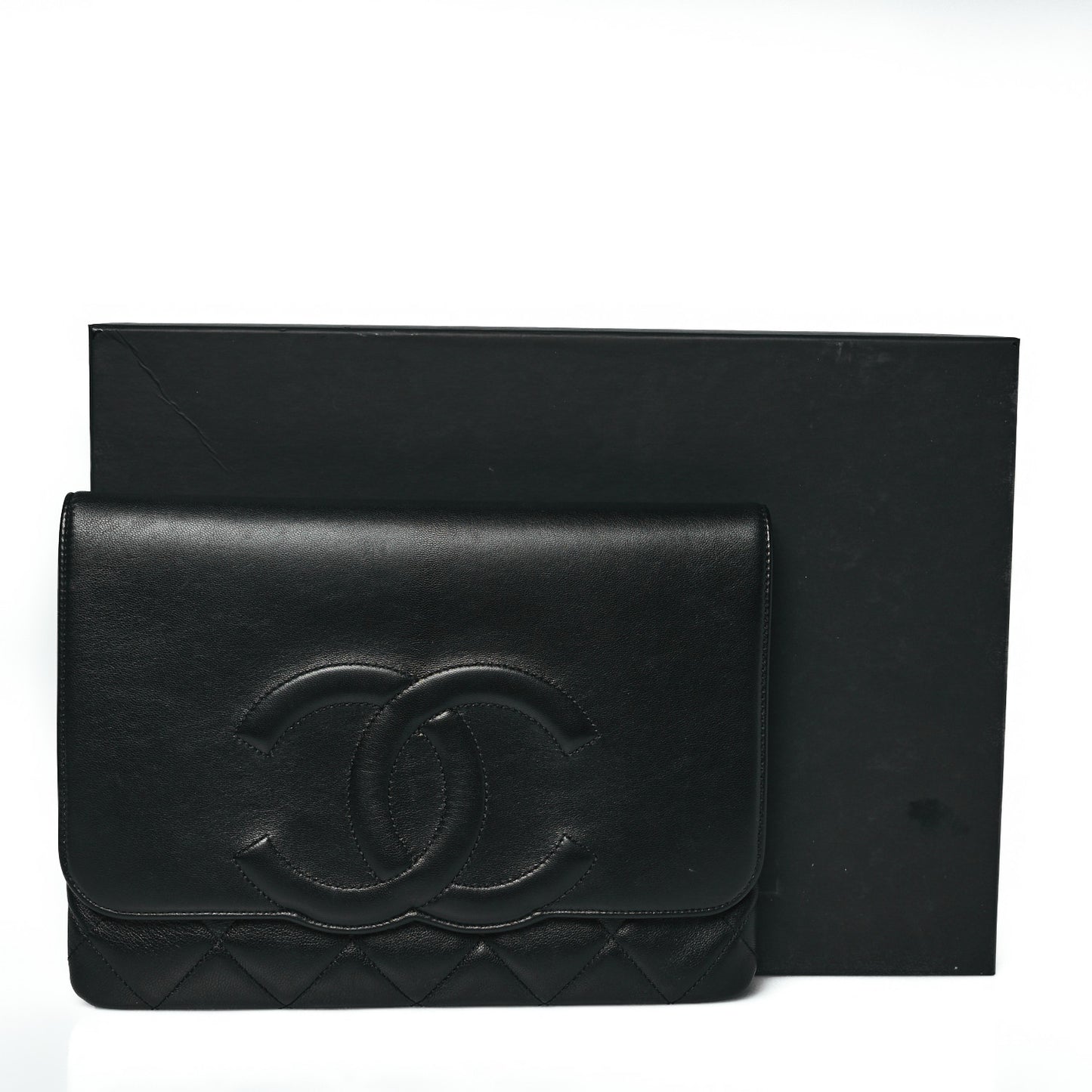 Goatskin Quilted Timeless CC Clutch Black