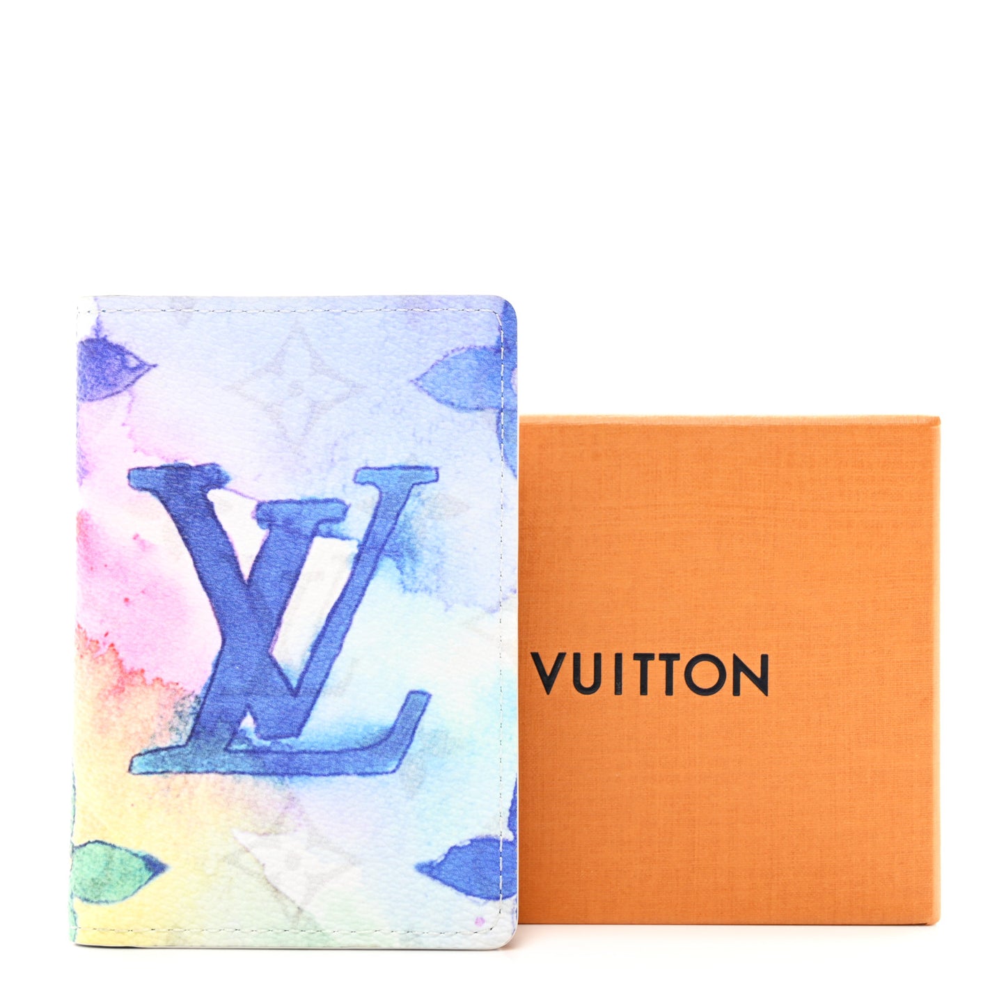 Monogram Watercolor Pocket Organizer NM Multicolor