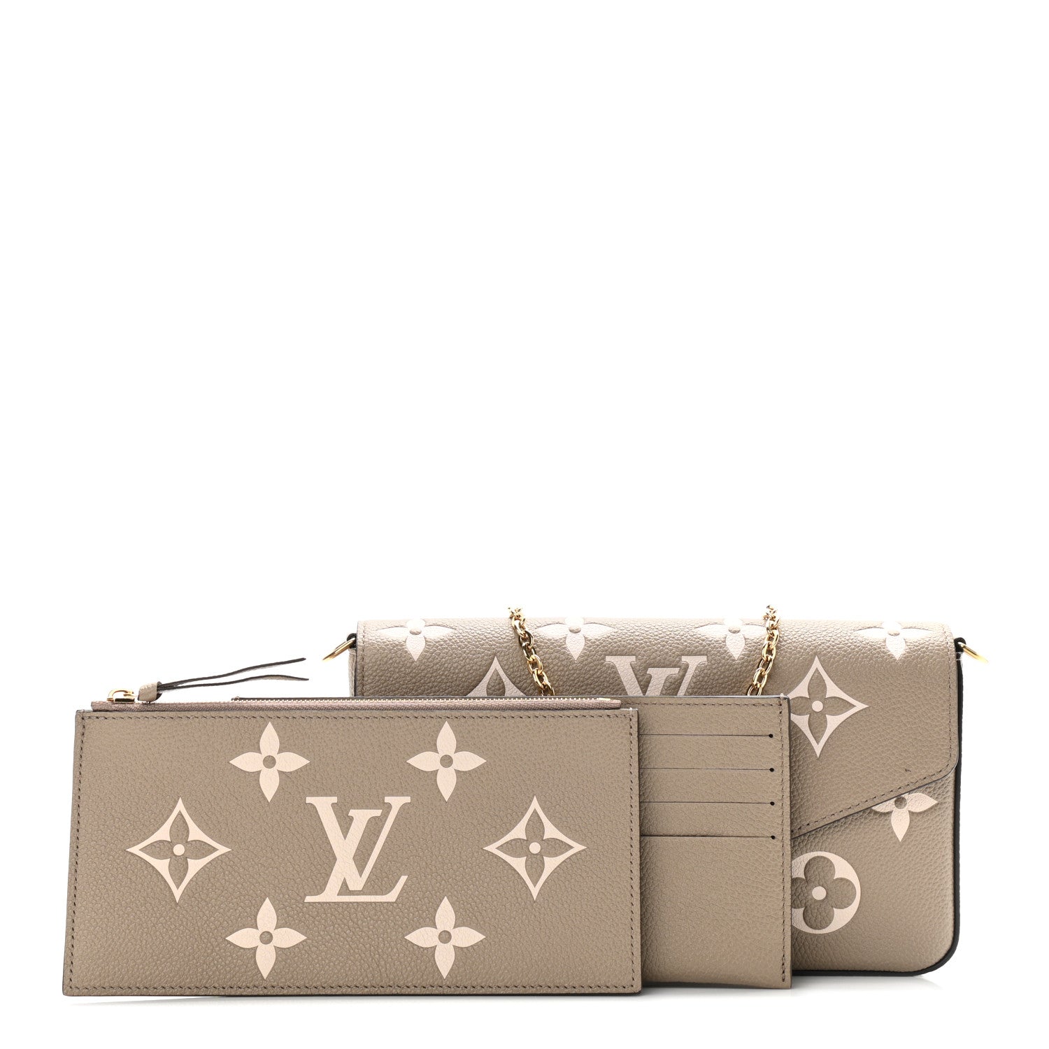 Louis Vuitton Empreinte Monogram Giant Felicie Pochette Tourterelle Creme 1 of 11