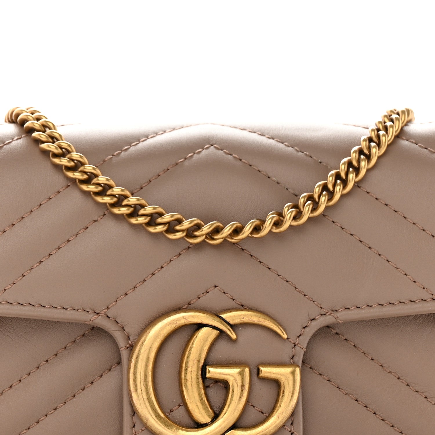 Gucci Calfskin Matelasse Super Mini GG Marmont Shoulder Bag Porcelain Rose 8 of 12