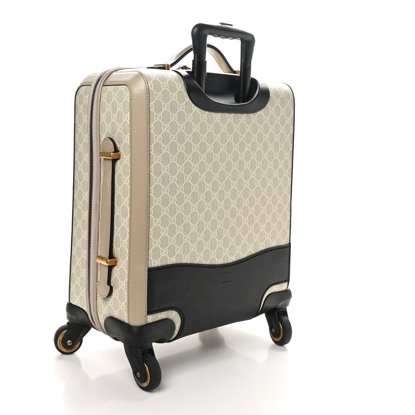 GG Supreme Monogram Textured Dollar Calfskin Web Small Savoy Cabin Trolley Beige Mystic White Oatmeal