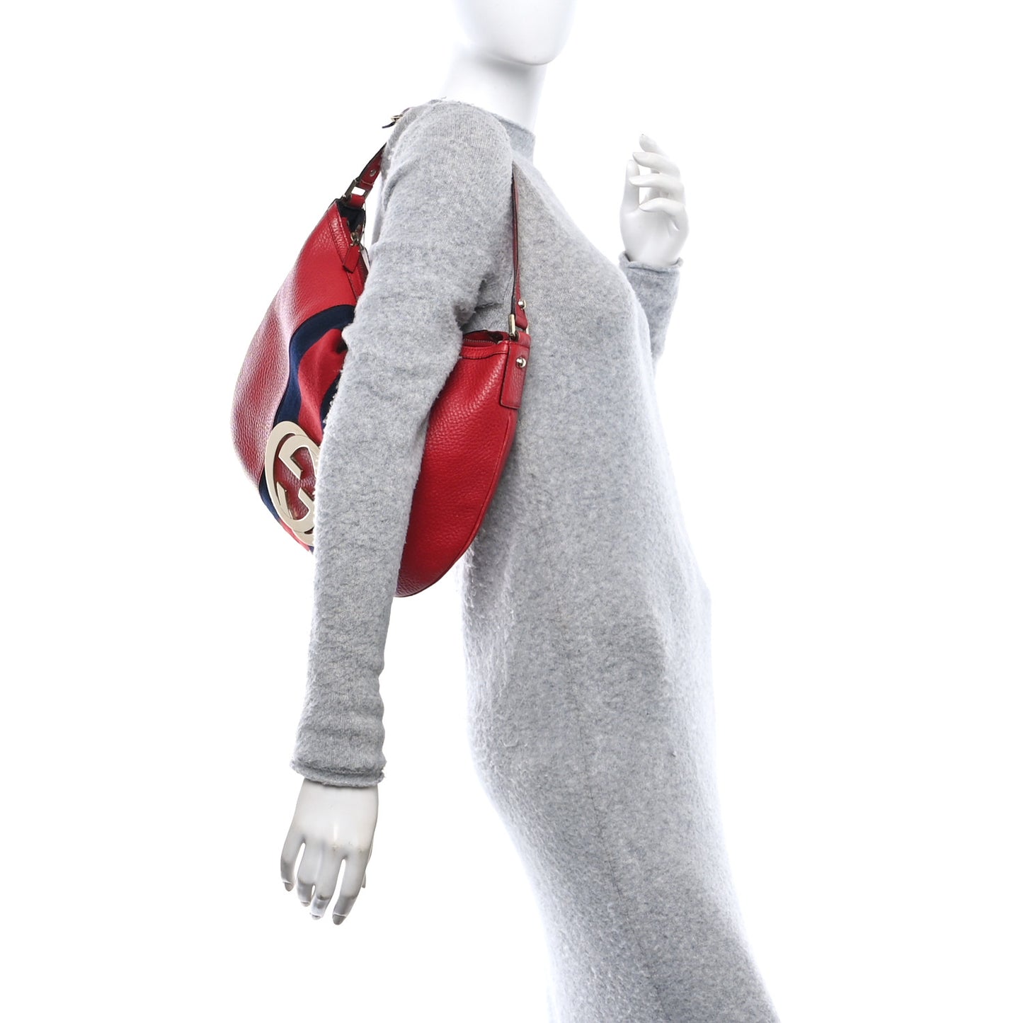 Calfskin Web Small Blondie Hobo Red