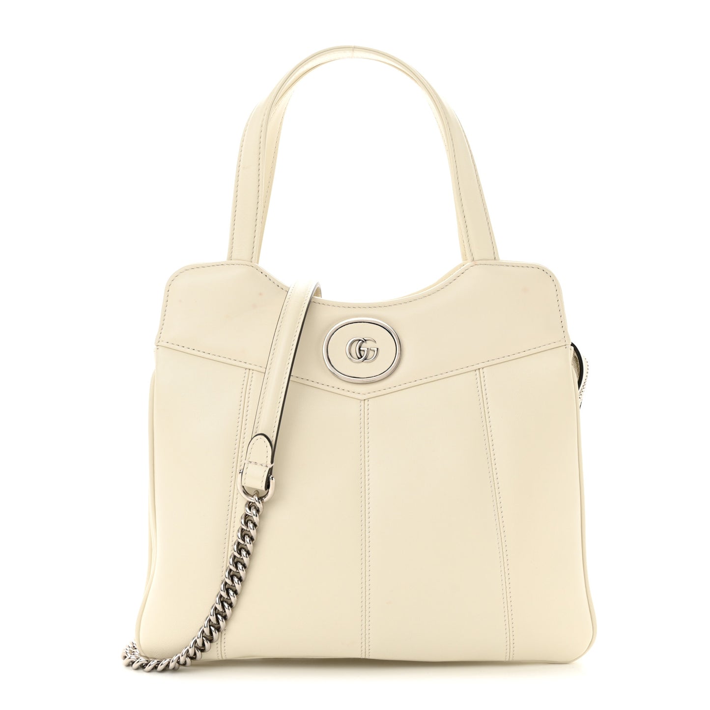 Senna Calfskin Petite GG Tote Bag Mystic White