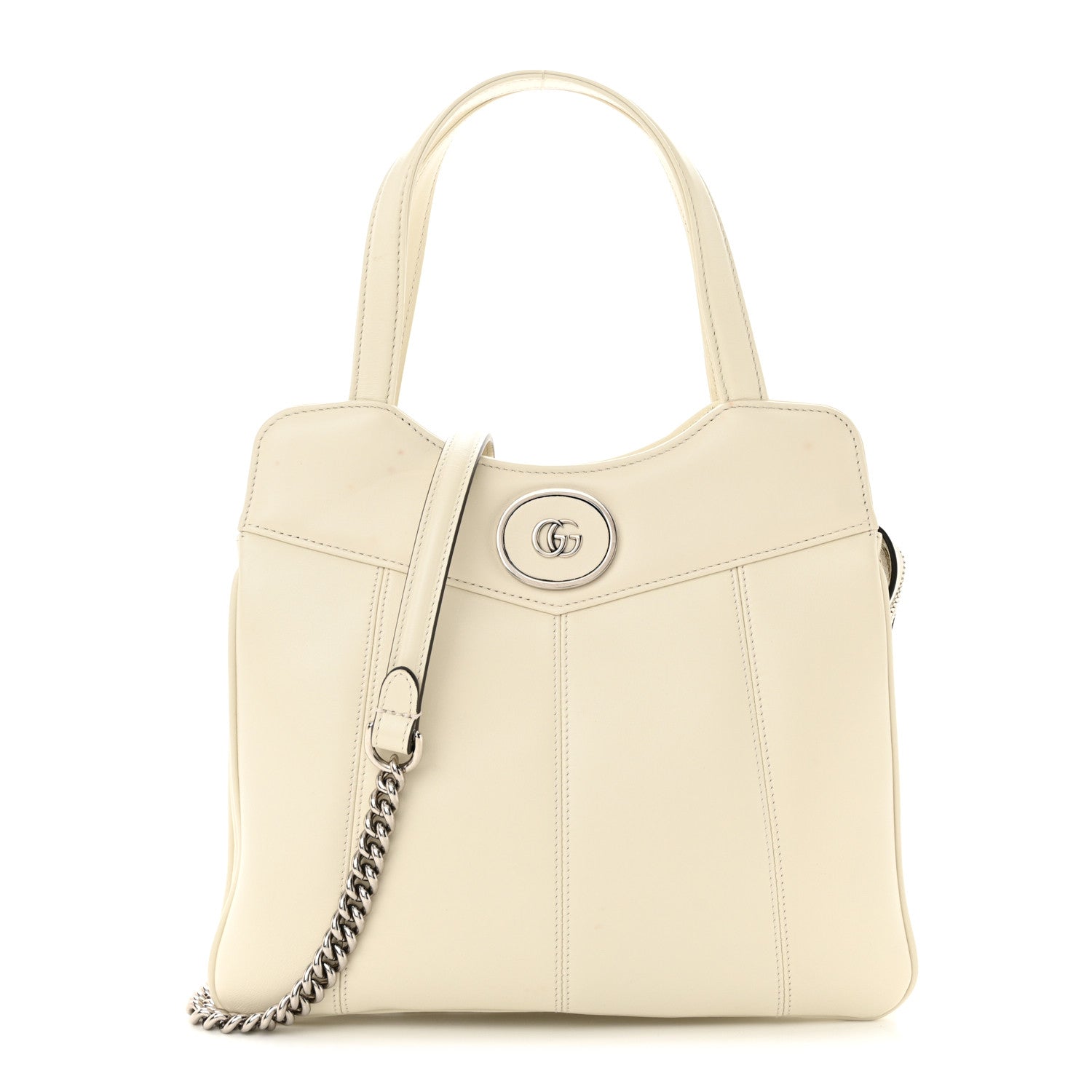 Gucci Senna Calfskin Petite GG Tote Bag Mystic White 1 of 17