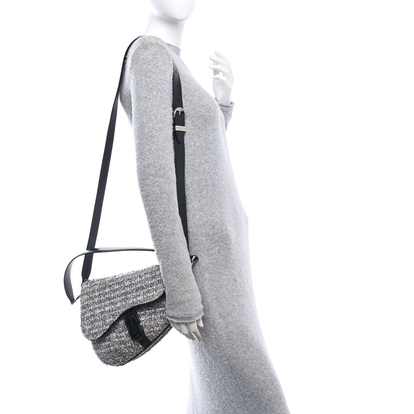 Tweed Saddle Bag Black Silver