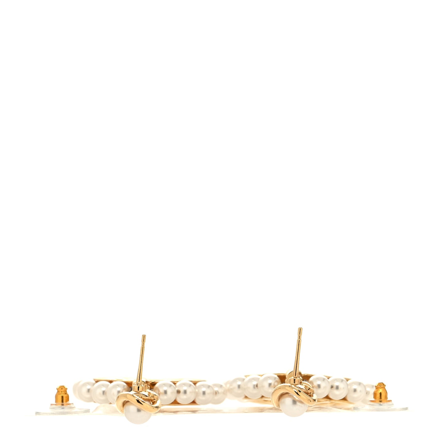 Pearl CC Drop Earrings Gold