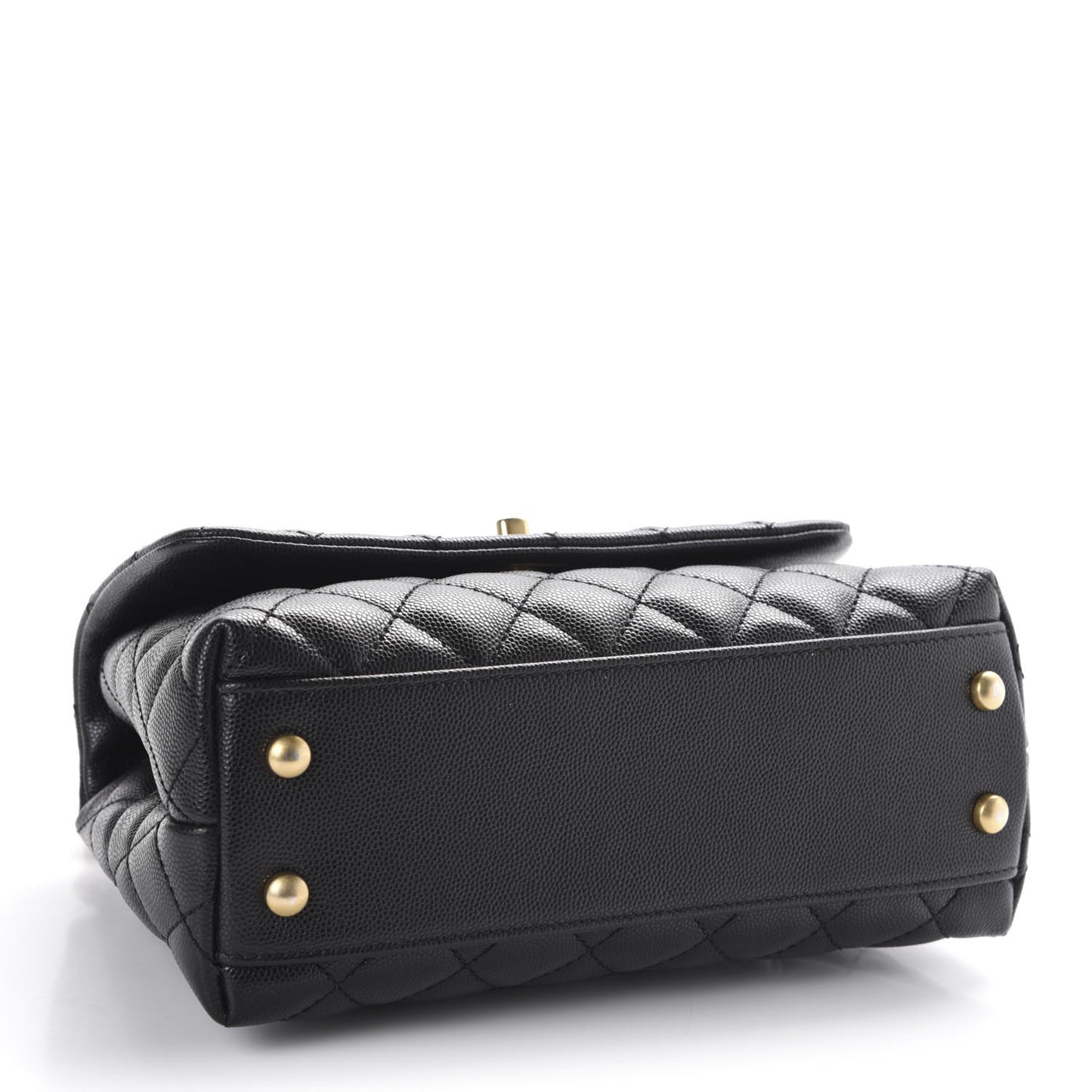 Caviar Quilted Mini Coco Handle Flap Black