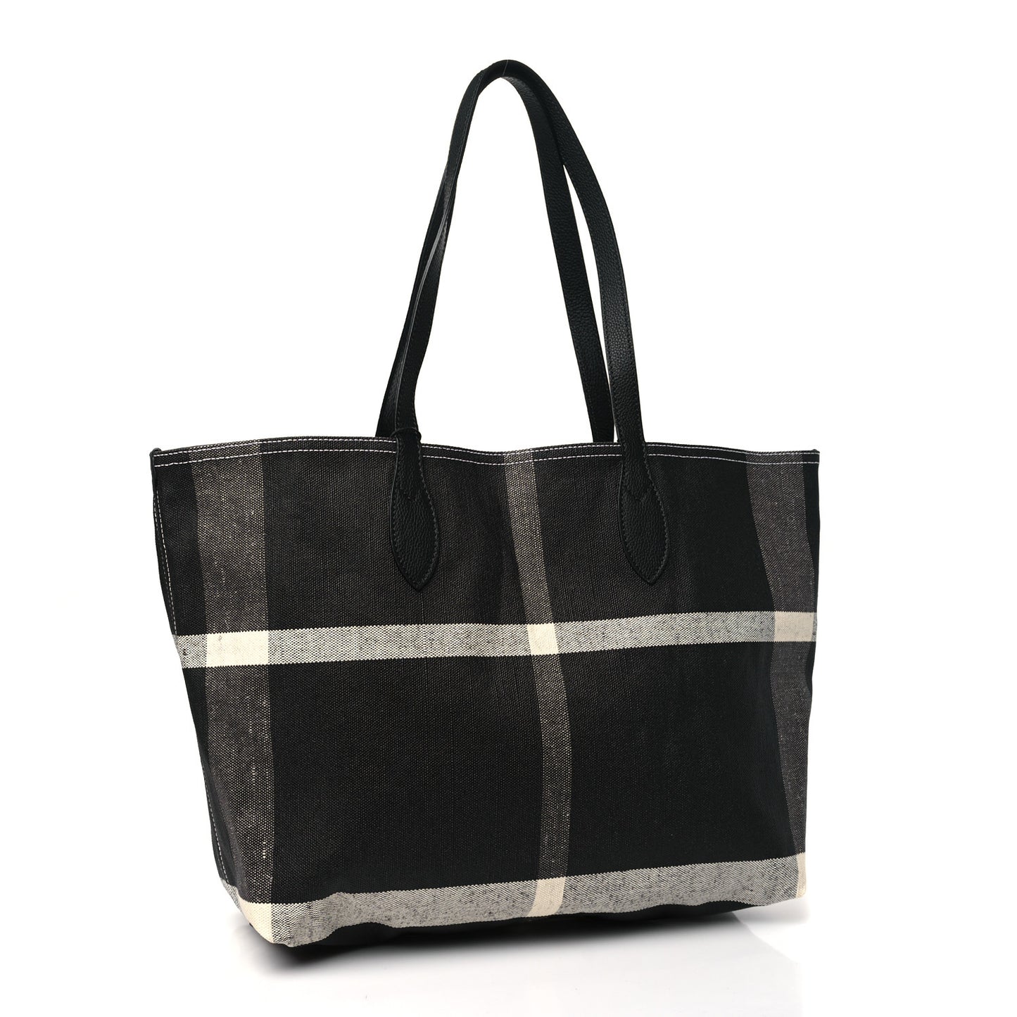 Coated Canvas Mega Check Medium Doodle Tote Black White