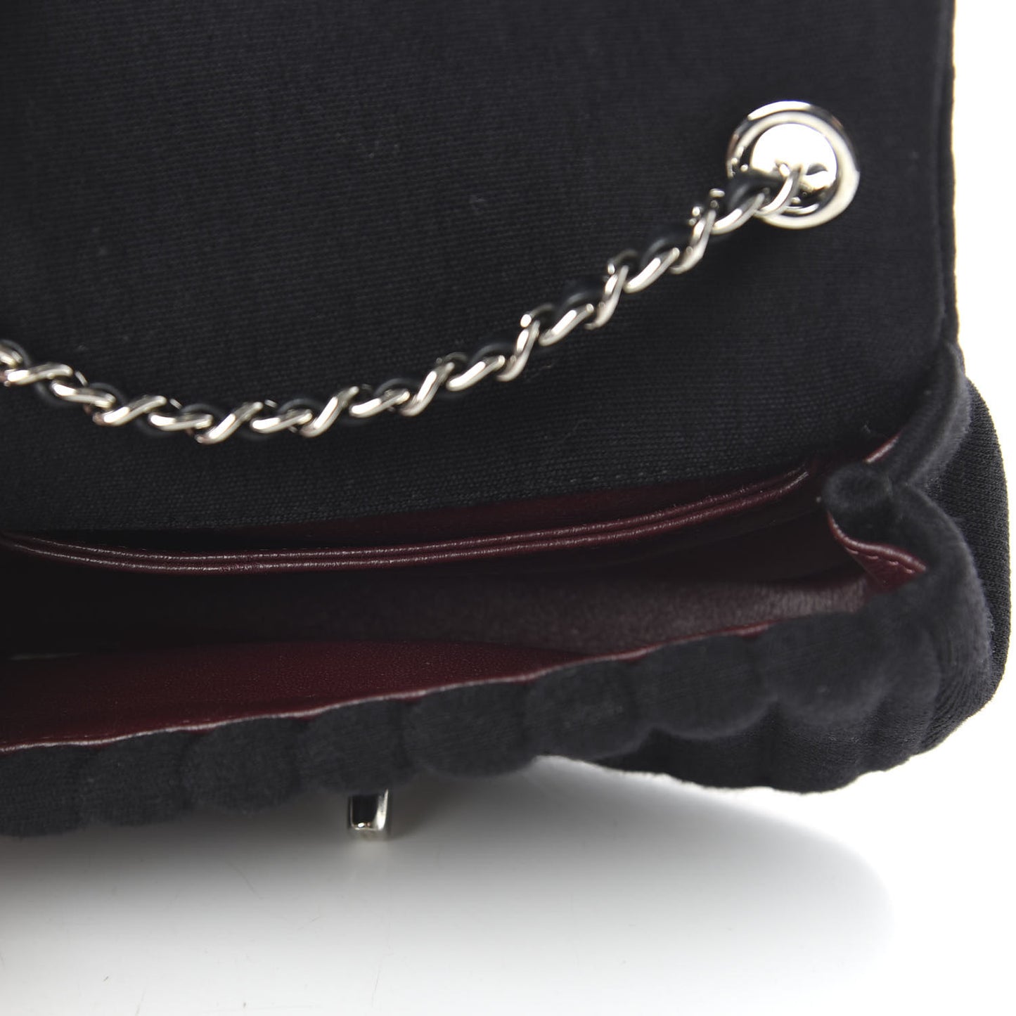 Jersey Vertical Quilted Mini Flap Black