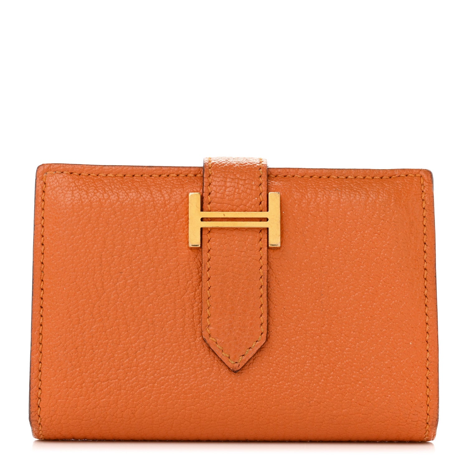 Hermes Chevre Mysore Mini Bearn Wallet Orange 1218986 – FASHIONPHILE