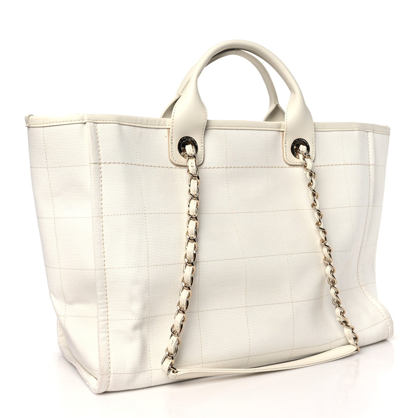 Cotton Medium Deauville Tote White