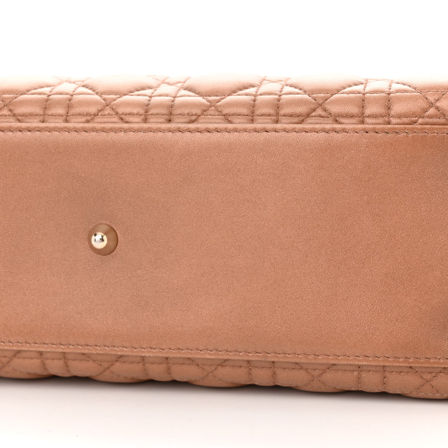 Metallic Lambskin Cannage Large Lady Dior Pink