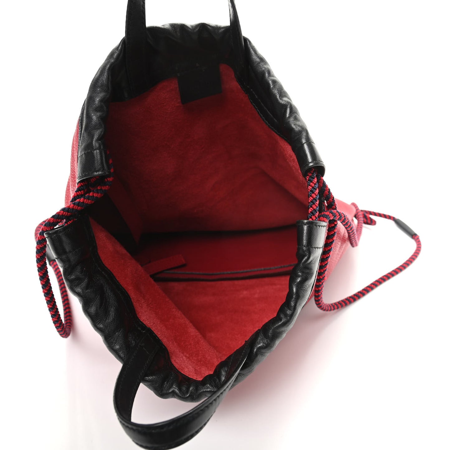 Calfskin Mens Logo Drawstring Backpack Red