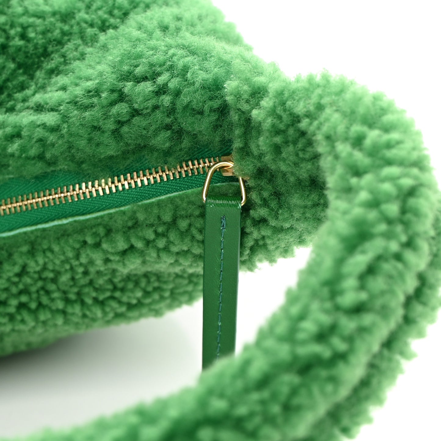 Shearling Shoulder Bag Emerald