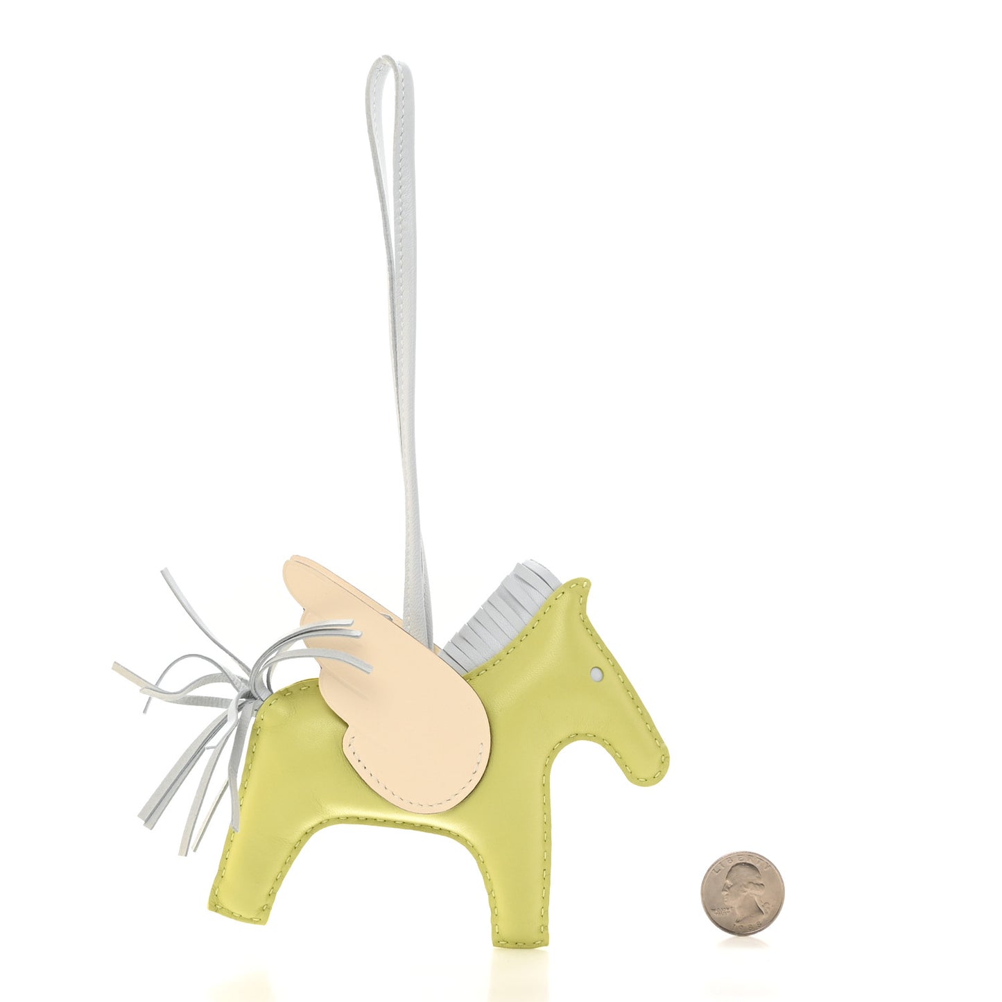 Milo Lambskin Grigri Rodeo Pegase Horse Bag Charm MM Jaune Bourgeon Bleu Brume Nata