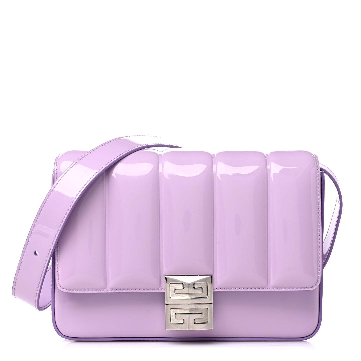 Patent 4G Medium Padded Crossbody Bag Lilac