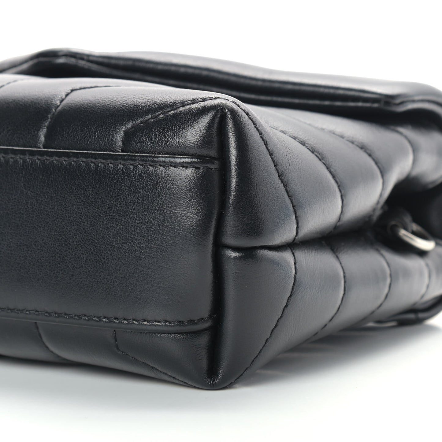 Calfskin Y Quilted Monogram Toy Loulou Crossbody Bag Black