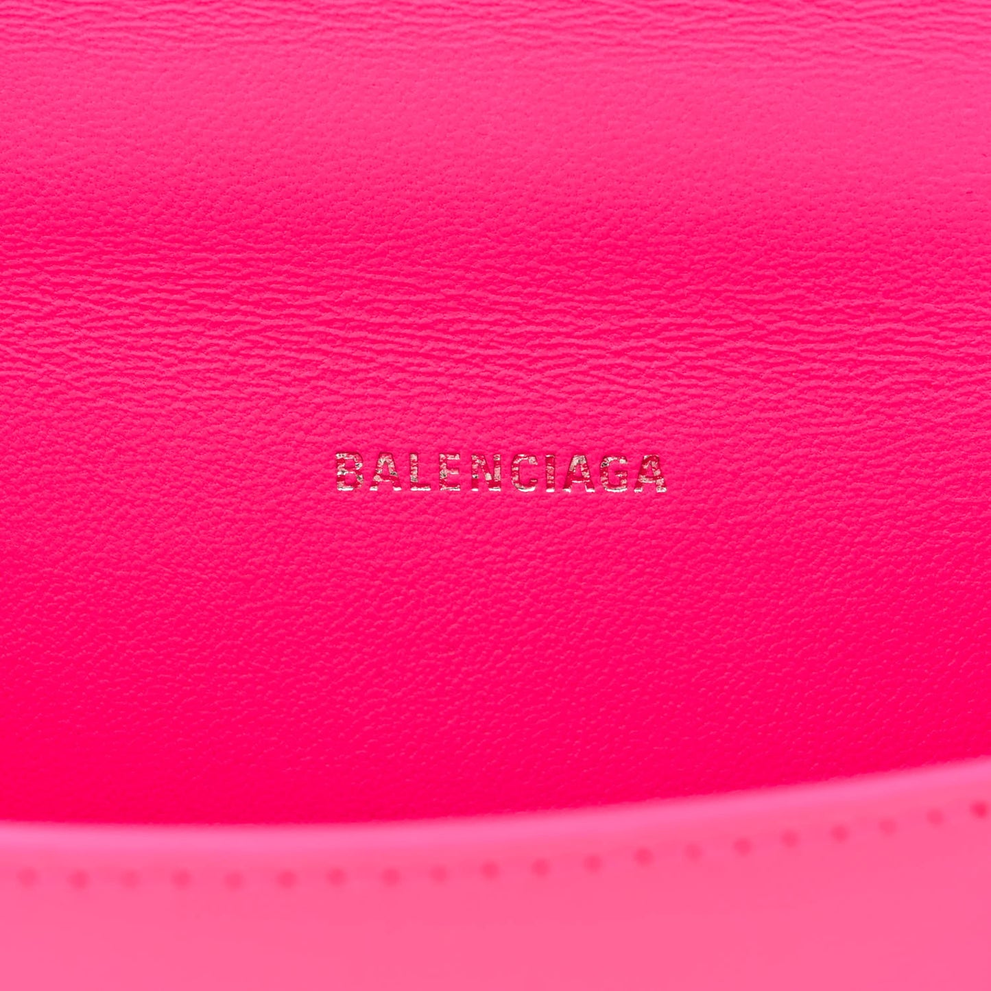 Shiny Box Calfskin Hourglass Top Handle Bag XS Hot Pink