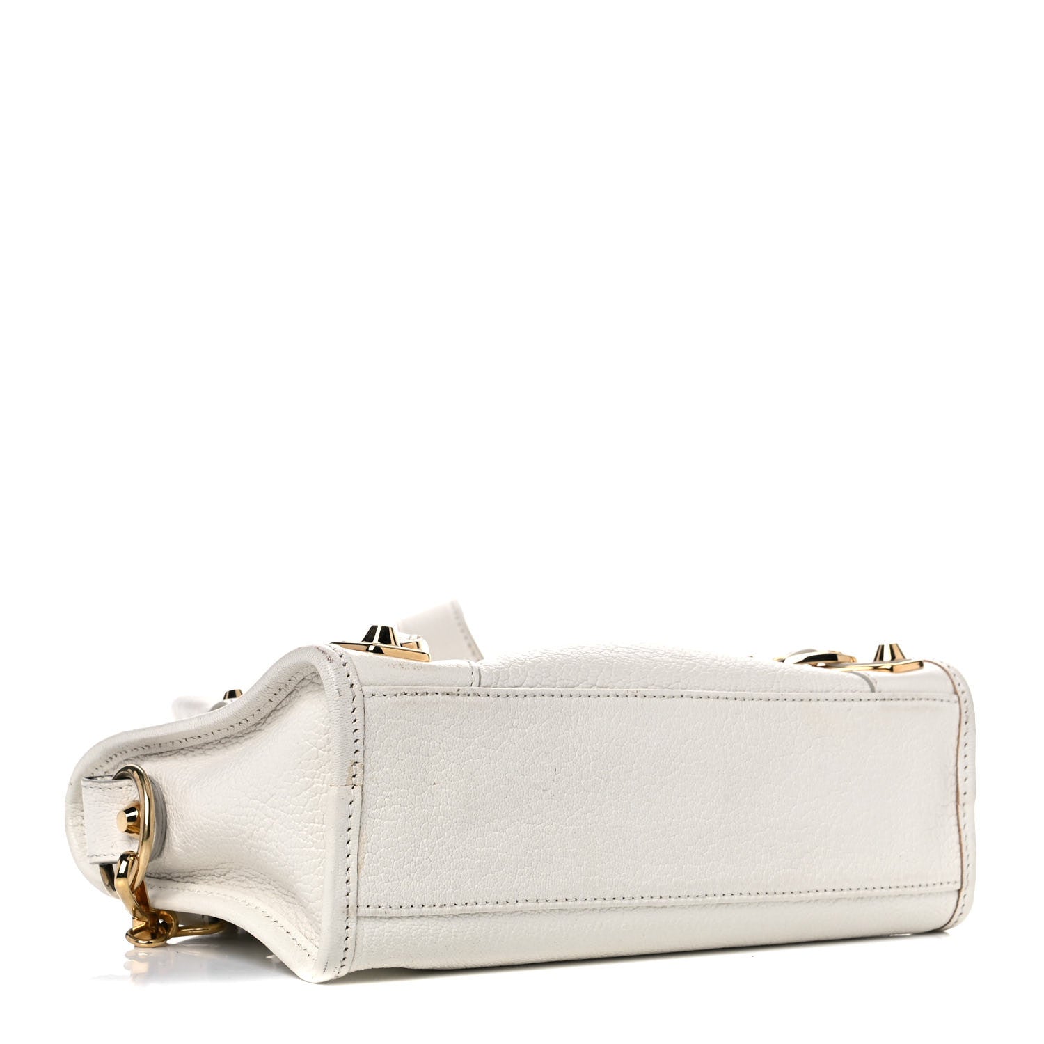 Balenciaga Chevre Gold Metallic Edge Hardware Mini City White 4 of 22