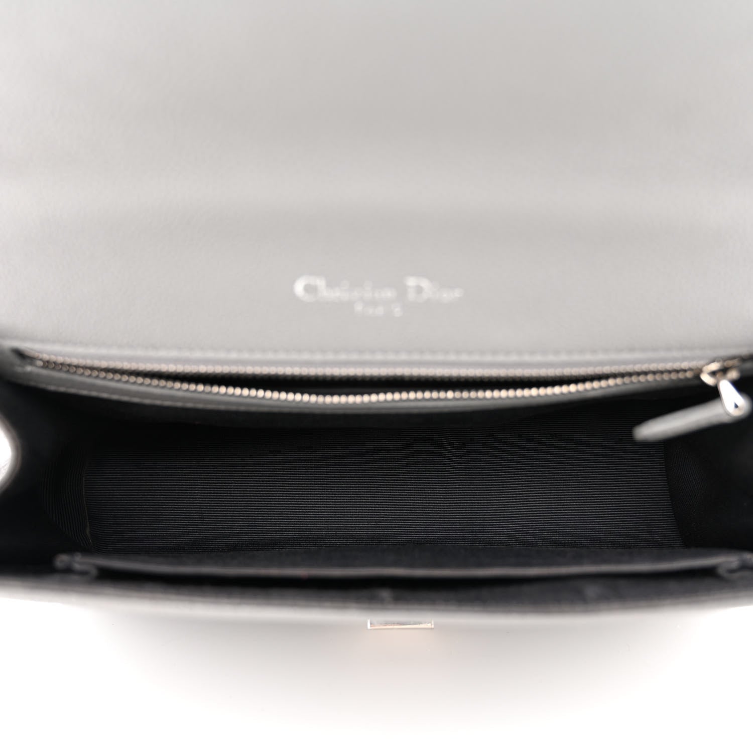 Christian Dior Grained Calfskin Medium Diorama Flap Bag Gris 5 of 10