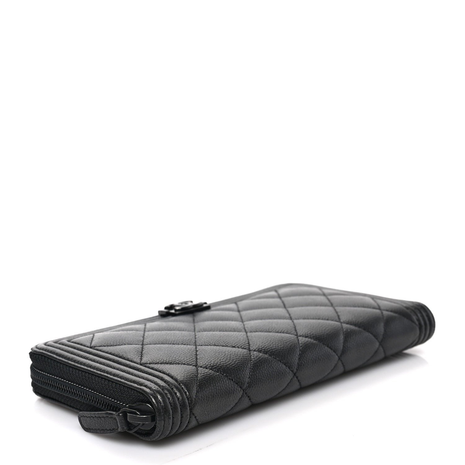 Chanel Caviar Quilted Boy Zip Around Organizer Wallet So Black 4 of 7