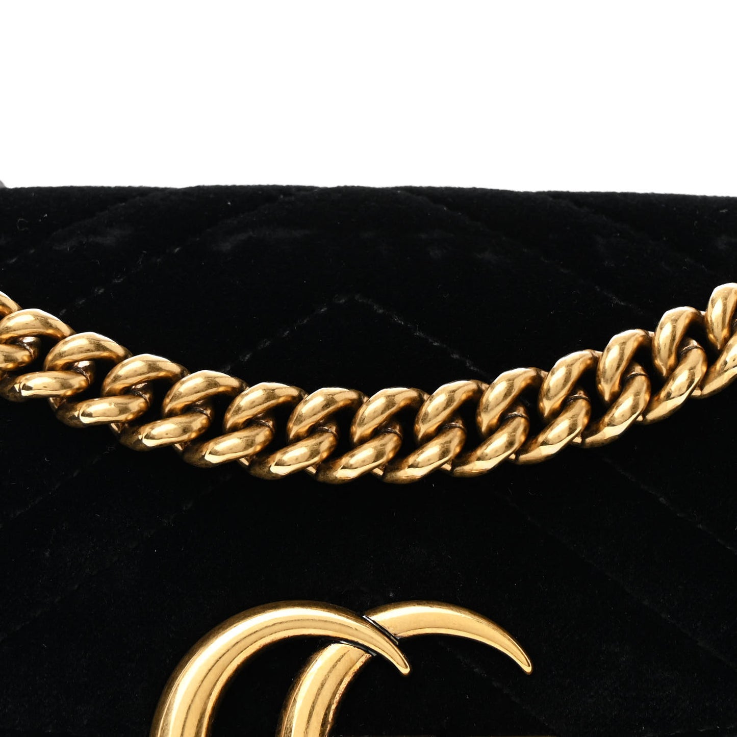 Velvet Matelasse Mini GG Marmont Shoulder Bag Black