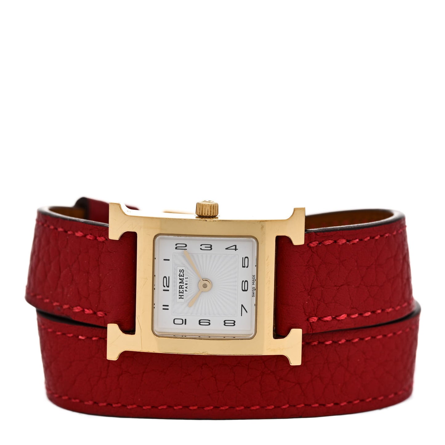 Stainless Steel Courchevel 21mm Heure H Hour Double Tour Quartz Watch Rouge