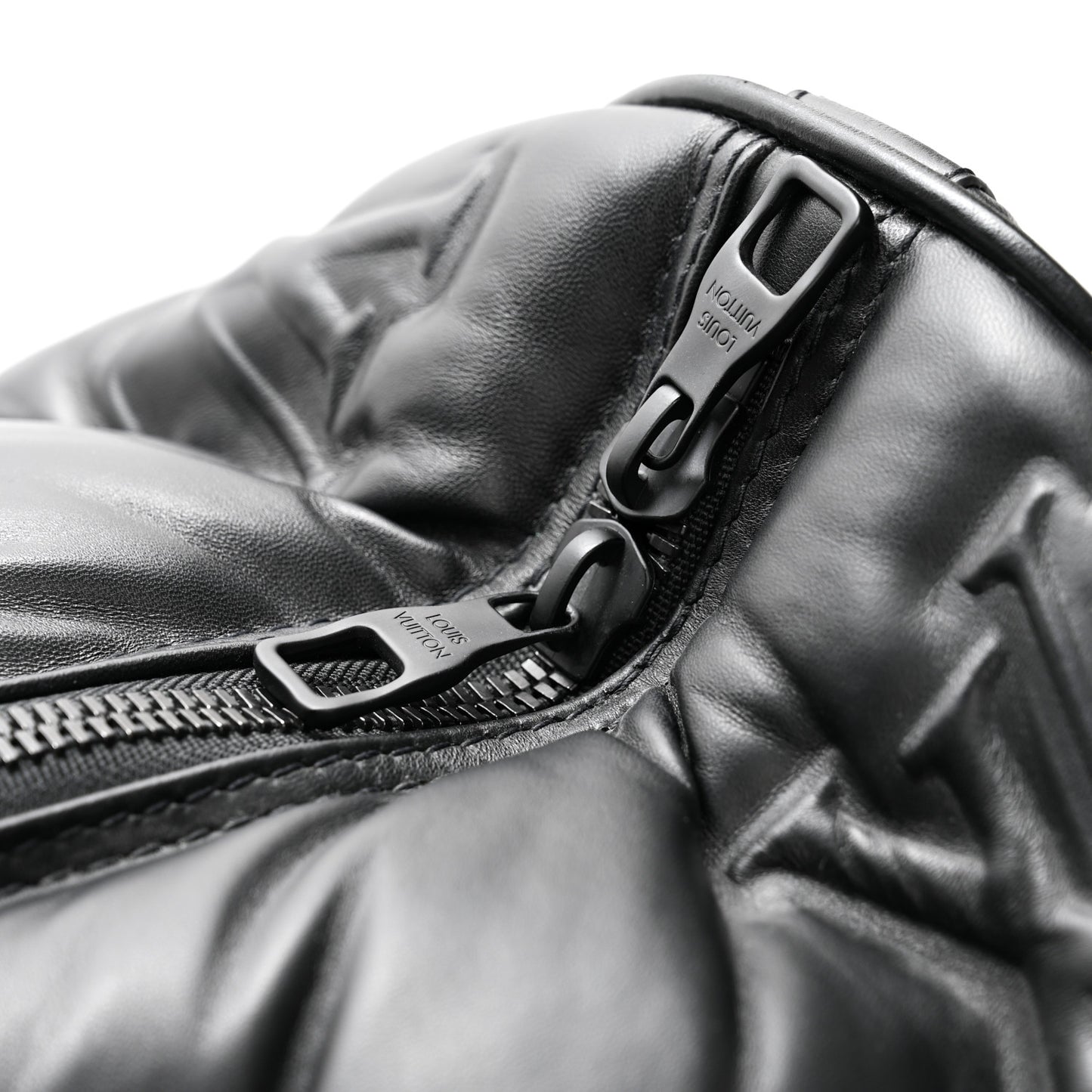 Lambskin Monogram Keepall Puffer XL Bandouliere 75 Black