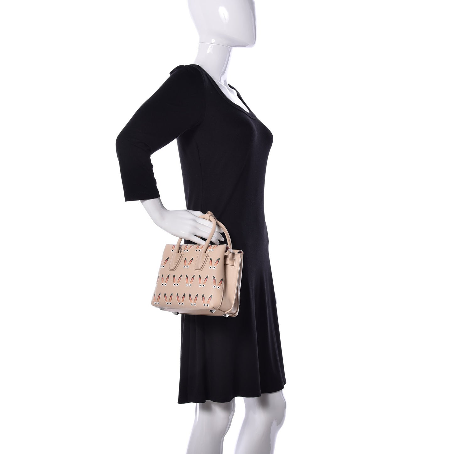 Lambskin Star Eyed Bunny Mini Milla Tote Natural