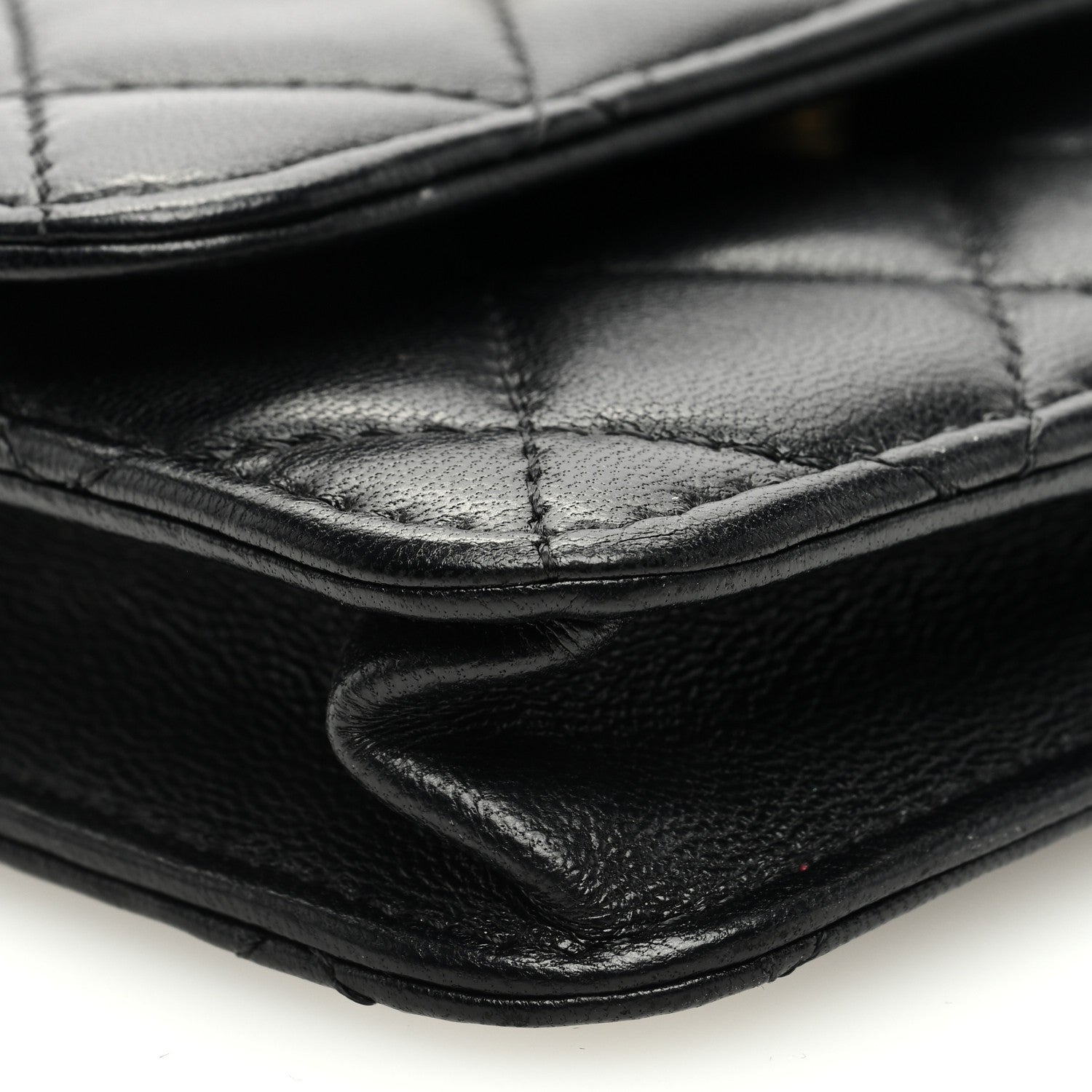 Chanel Lambskin Quilted Sweet Camellia Clutch With Chain Black 9 of 10