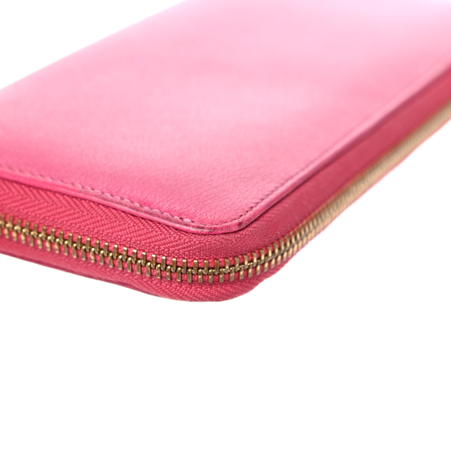 Calfskin Zip Around Wallet Pink