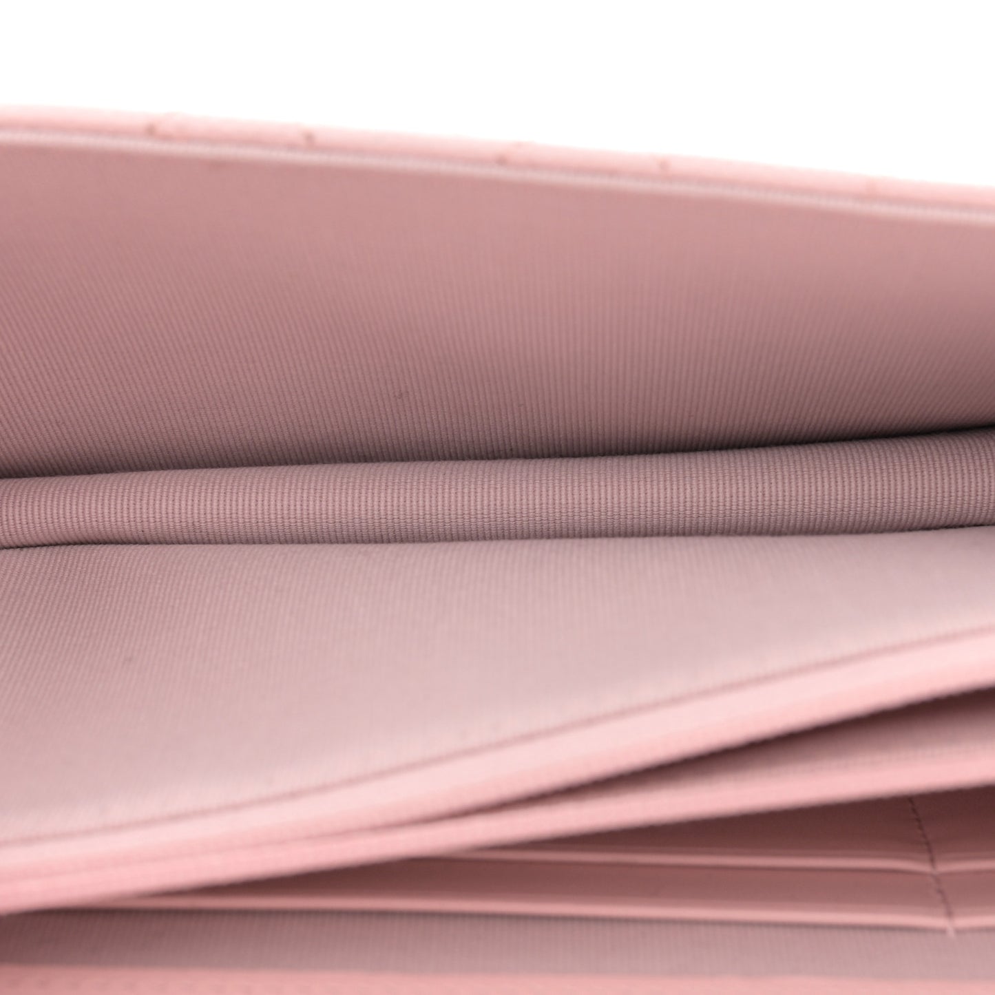 Shiny Caviar Quilted Flap Charm Wallet On Chain WOC Light Pink