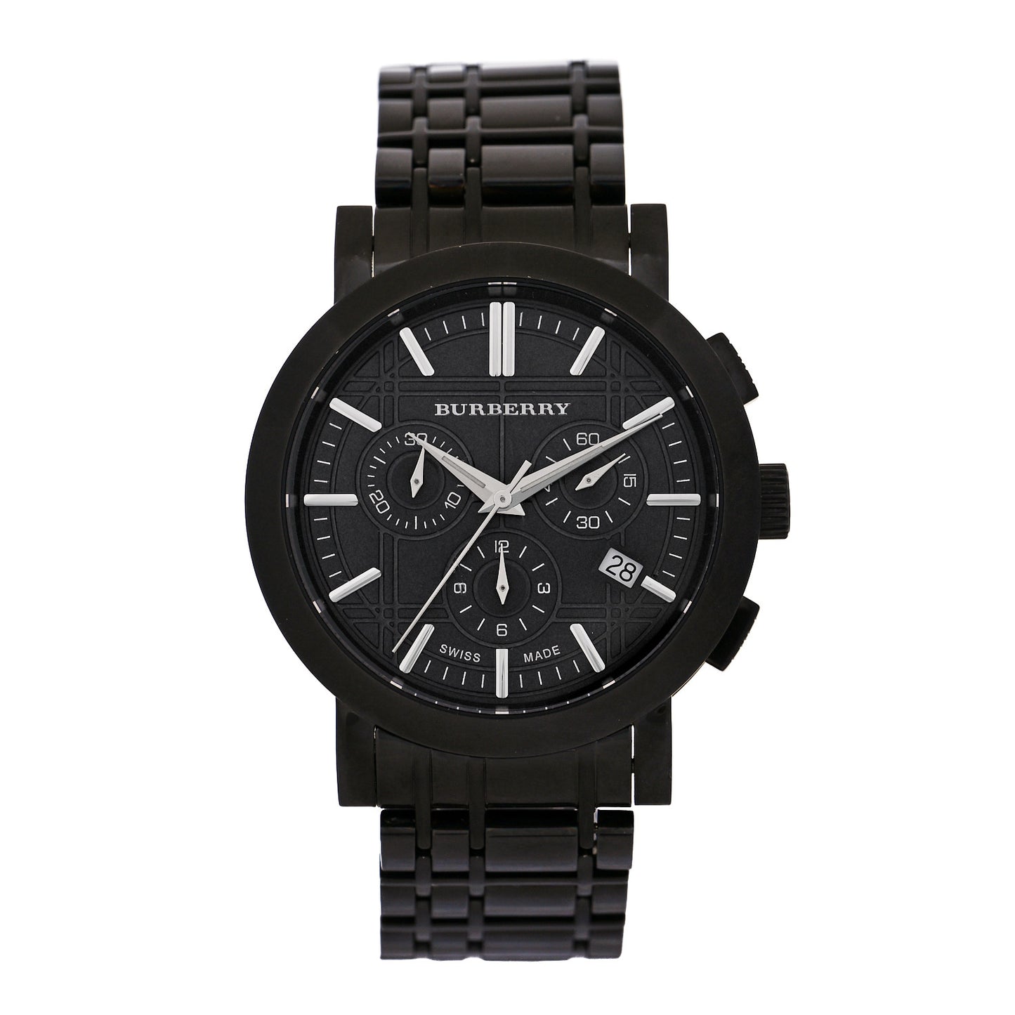 Stainless Steel 38mm Heritage Chronograph Quartz Watch Black BU1373