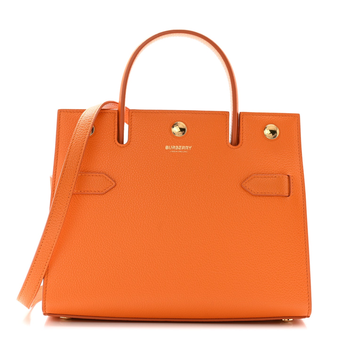 Grainy Calfskin Mini Title Bag Orange