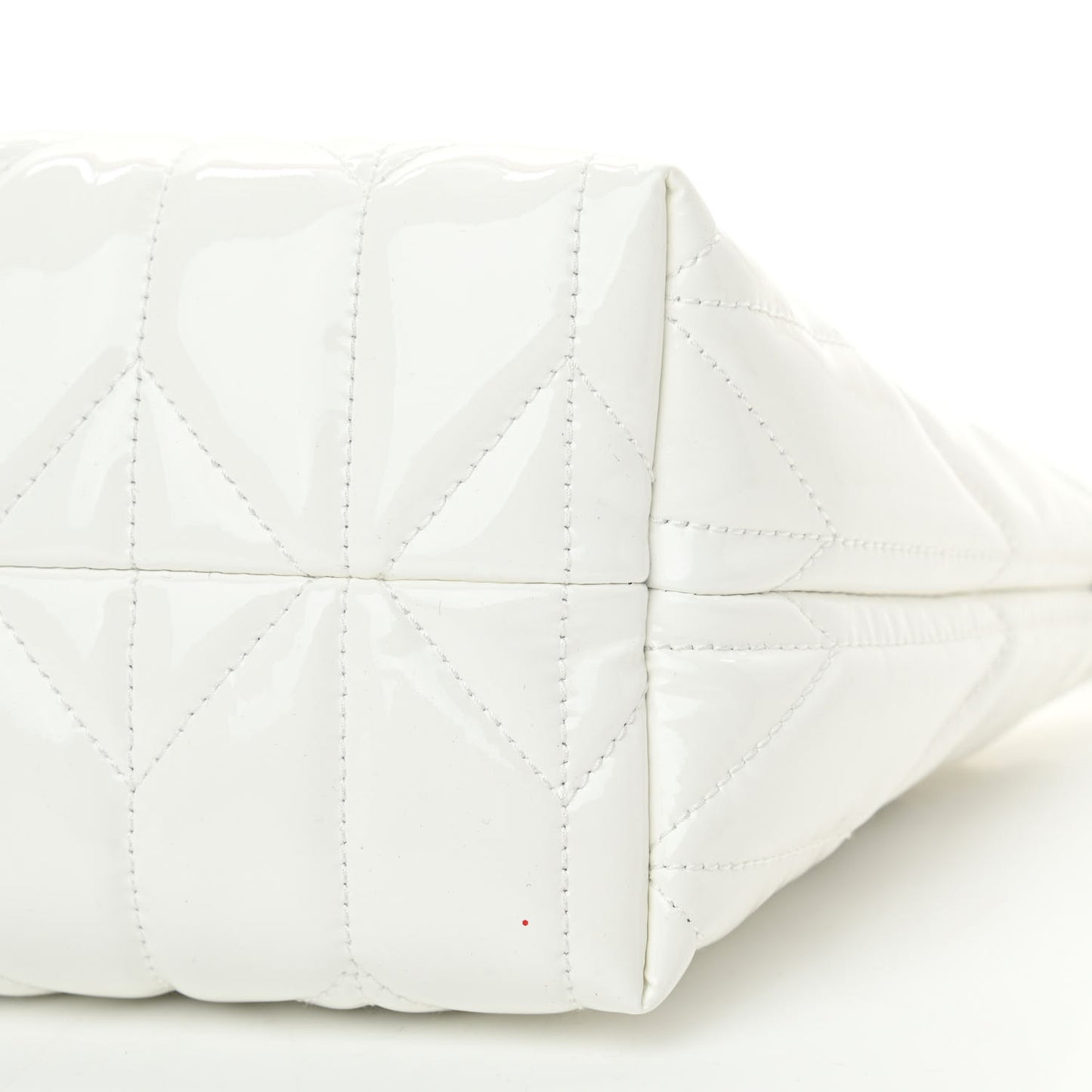 Iridescent Fabric Quilted Mini Spirit Ciré Bag White