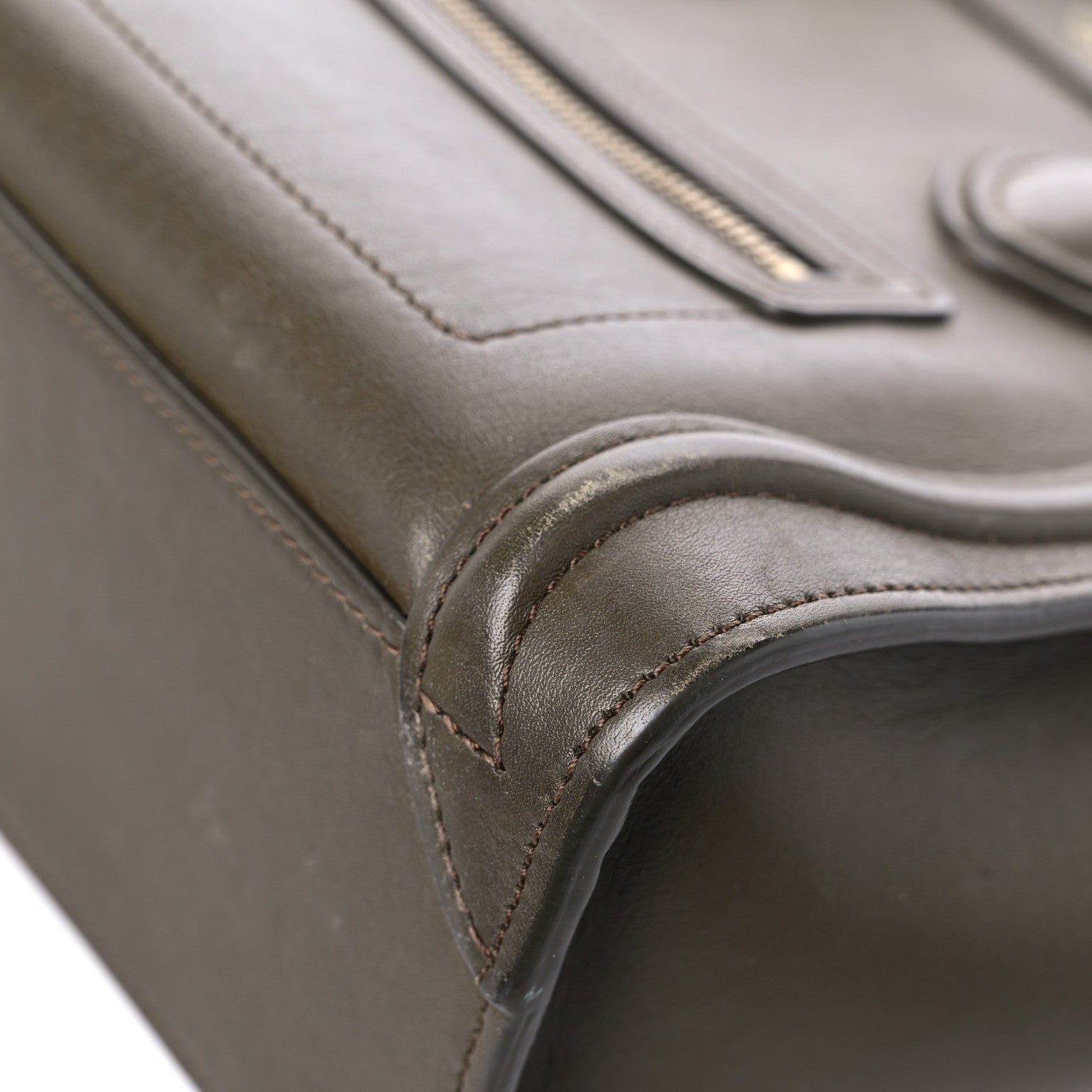 Celine Smooth Calfskin Nano Luggage Khaki 9 of 22