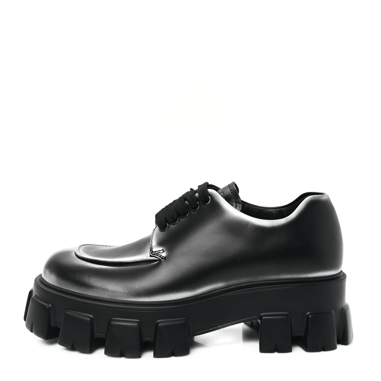 Prada Spazzolato Rois Sfumato Monolith 55mm Derby Loafers 5.5
